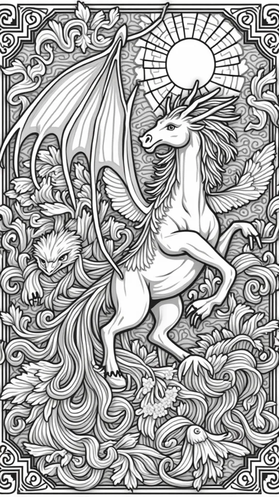 mythical creatures coloring pages for adults